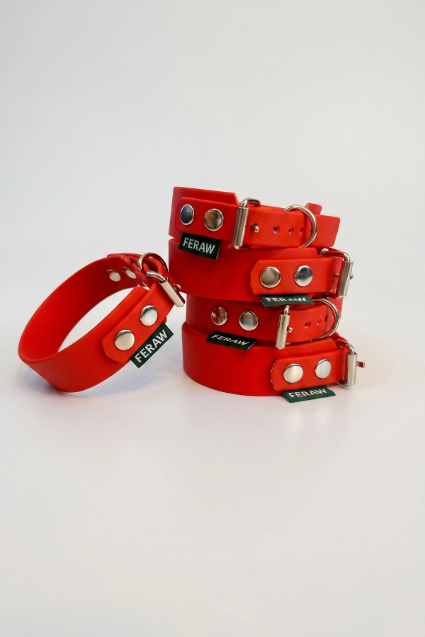 Obroża BioThane® ERGO 25mm Deep Crimson Rozmiar M | Feraw 2