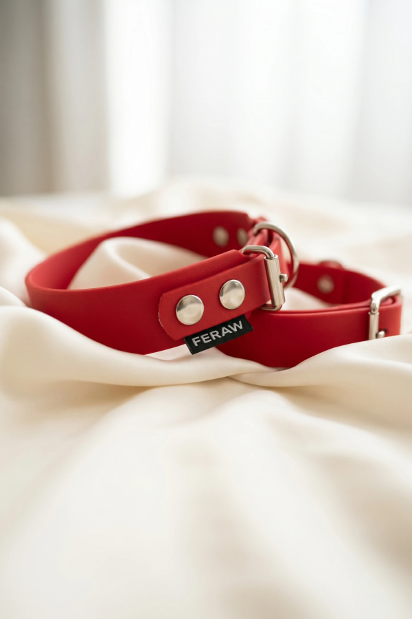Obroża BioThane® ERGO 25mm Deep Crimson Rozmiar S | Feraw