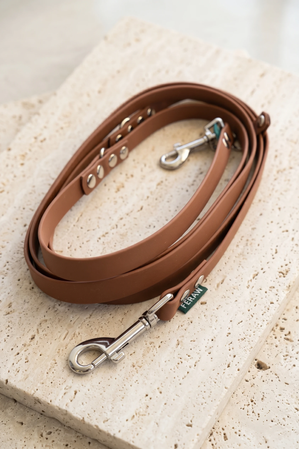 Feraw BioThane® 2.5m Multi-Function Dog Leash – Warm Caramel 2