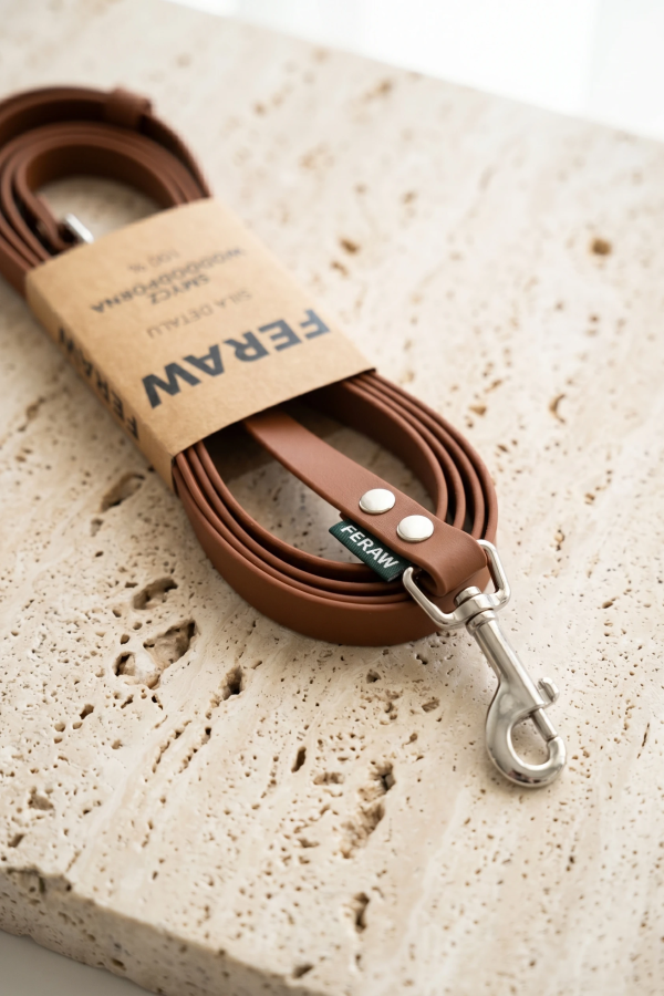 Smycz przepinana BioThane® 2,5m Warm Caramel 16mm | Feraw