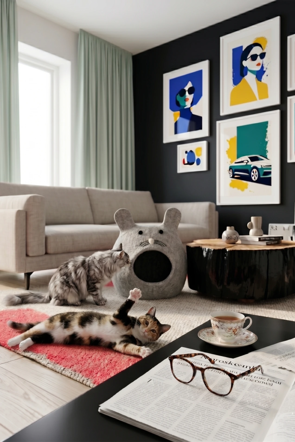 Legowisko filcowe dla kota Nest Object Misty Mouse Grey | Feraw
